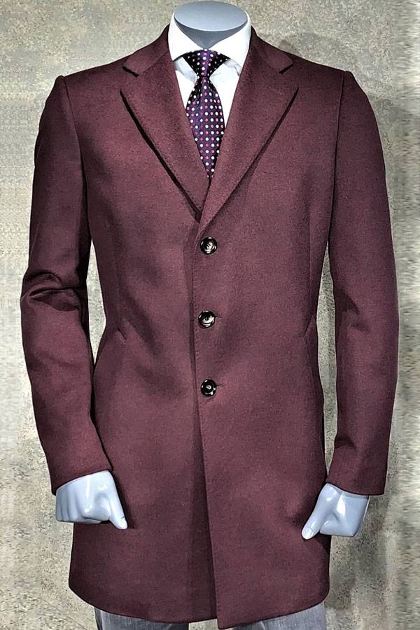 Italian Fashion Top Coat in Cashmere/Wool Melange